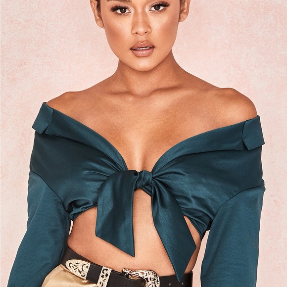 House of CB Tops - House of CB Teal Crop Top